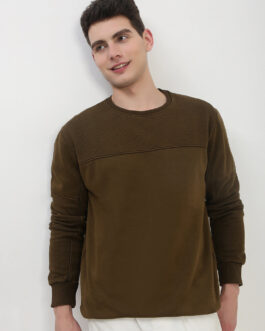 men?s olive solid sweatshirt comfortable everyday winter fashion