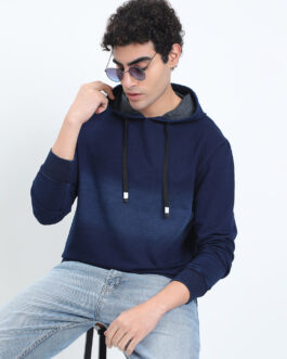 classic men?s navy blue long sleeve hoodie cozy winter streetwear