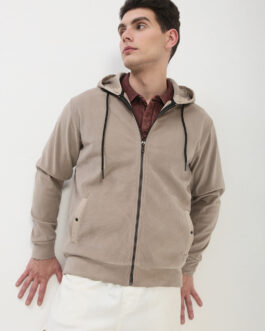 men?s beige solid hooded sweatshirt comfortable everyday winter hoodie