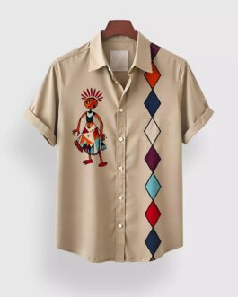 Pitch Block Dance Designer Men's Half Sleeves Printed Shirt Exclusive