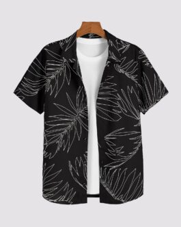 Black Leaf Men's Half Sleeve Casual Printed Shirt