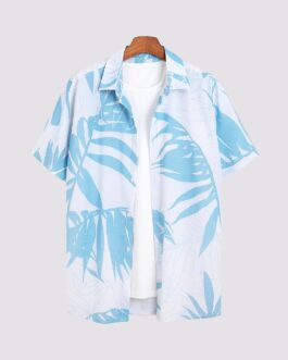 White Leaf Men's Half Sleeve Casual Printed Shirt