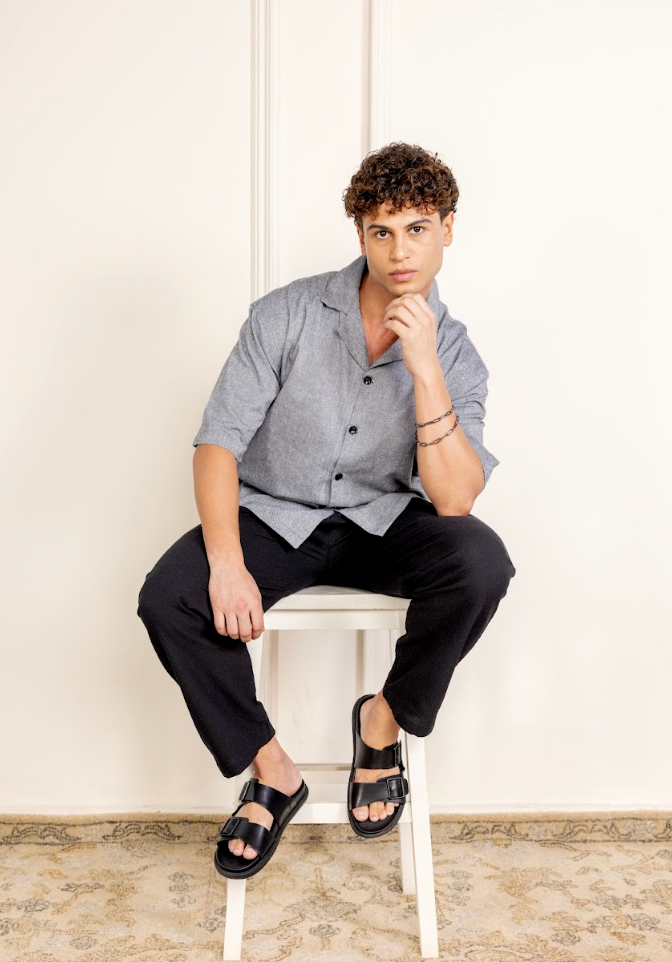 Old Money Cuban Collar Combo Grey and Black Elegant Retro Men?s Co Ord - Image 2