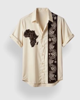 Yellow White Patch Men's Half Sleeves Printed Shirt Exclusive