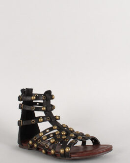 Women's Lounge Studded Gladiator Flat Sandal ? Stylish Trendy Street Fashion