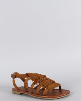 Women's City Classified Fringed Flat Sandal ? Boho Fringe Casual Summer Sandal