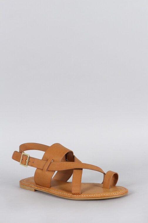 Women's Toe Ring Slingback Flat Sandal ? Stylish Boho Chic Flat Sandal