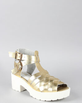 Women's Woven Ankle Strap Peep Toe Flatform Sandal ? Trendy Textured Summer Sandal