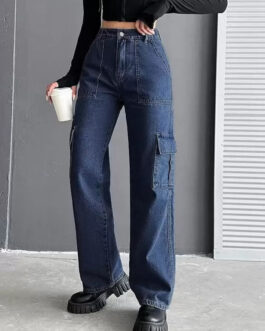 Little Wish Utility 6 Pocket Relaxed Fit Jeans for Women
