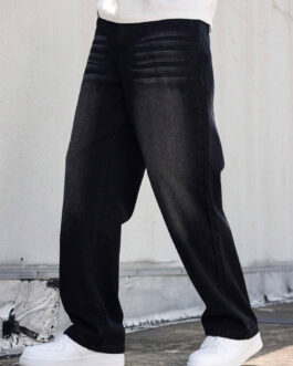 Men's Wide Leg Straight Fit Denim Jeans