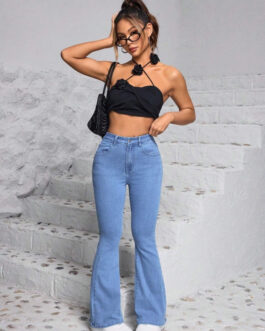 Little Wish Premium 1 Button Bootcut Jeans for Women