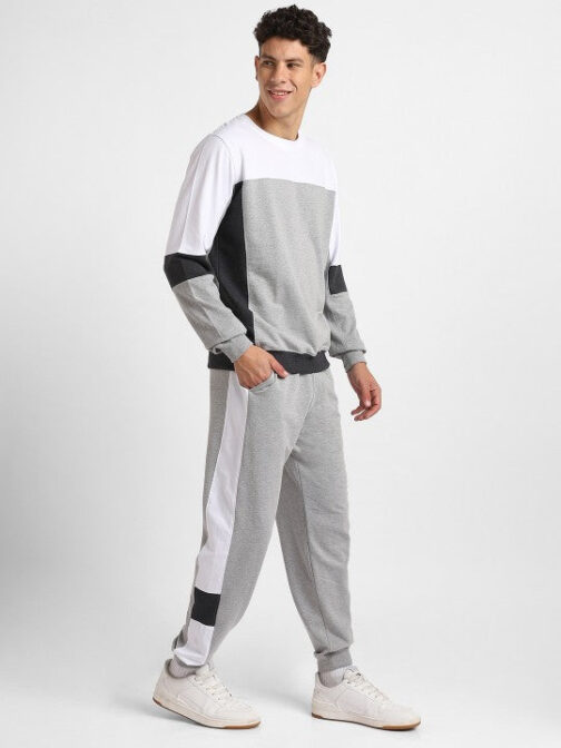 Colourblocked Pure Cotton Sweatshirt & Joggers Co-Ords - Image 2