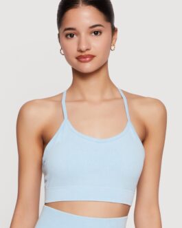 Acid Wash Seamless Ribbed Cropped Cami Top