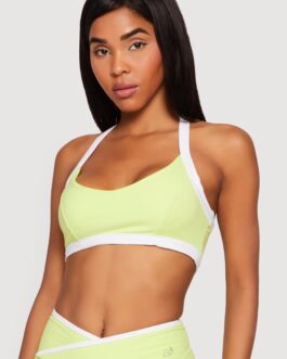 Racerback Contrast Trim Sports Bra
