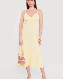 Crepe Knit Ruffle Tiered Sundress
