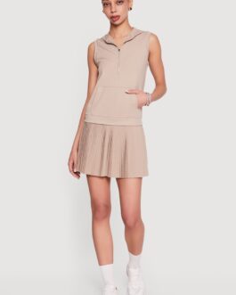 Sleeveless Hooded Mini Skater Dress