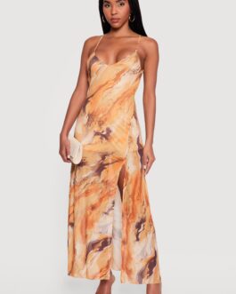 Marble Print Maxi Dress