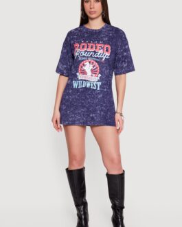 Acid Wash Graphic T-Shirt Dress