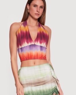 Smocked Back Halter Crop Top