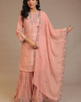 Chinon Suit  with Cutdana, Sequins, Thread work