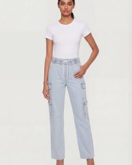 Drawstring Waist Cargo Jeans