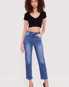 High Waisted Little Wish Straight Leg Jeans