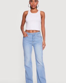 Little Wish Frayed Hem Slim Bootcut Jeans