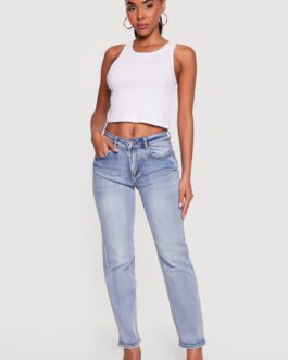 High Waisted Little Wish Straight Leg Jeans