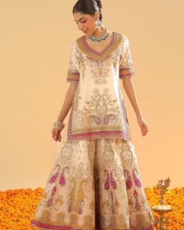 Daisy Ivory Short Kurta With Sharara