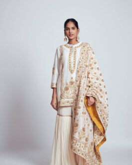 Daisy Ivory Gota Patti & Dabka Zardozi Work Kurta Garara