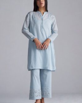 Chalk Blue Mul-Mul Co-ord Set