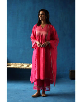 Little Wish Jamun Pink Kurta and Pant with Dupatta (Set of 3)