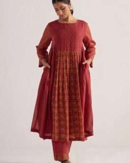 Brick Red Mul Cotton Co-ord Set