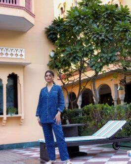 Little Wish Blue Printed Night suit