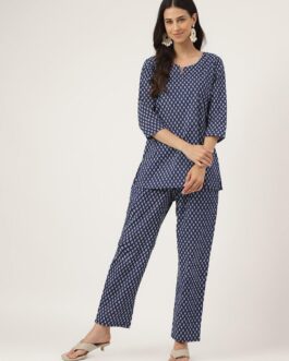 Little Wish Blue Printed Loungewear/Nightwear