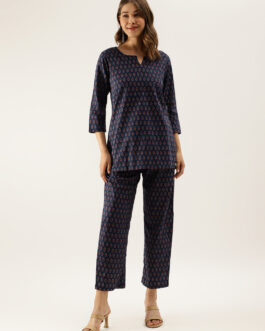 Little Wish Blue Printed Loungewear /Nightwear