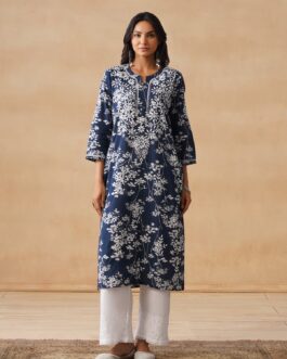 Little Wish Zainab Chikankari Mulmul Straight Kurta