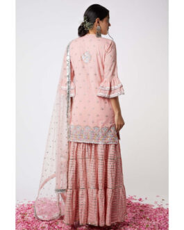 Little Wish Noor Kurta with Line Sharara (Set of 3)