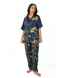 Tropical Midnight ? Navy Blue Night Suit