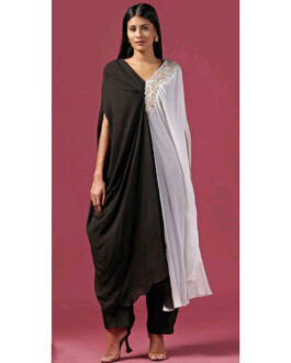 Little Wish Black Kaftan with Pant (Set of 2)