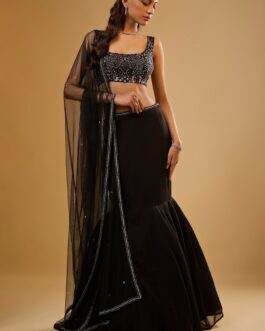 Black Georgette Mermaid Lehenga