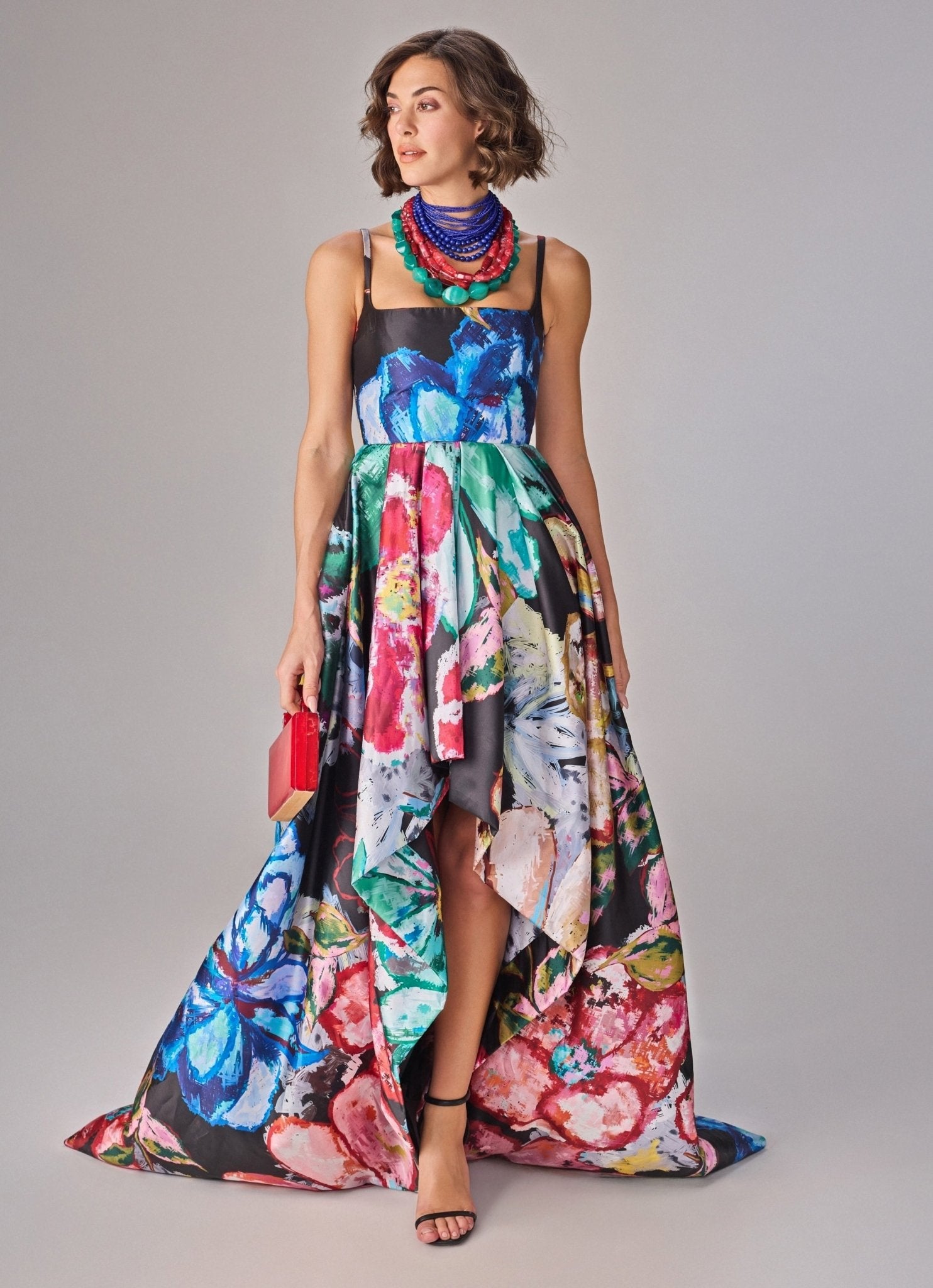 Multicolour Floral Print Gown