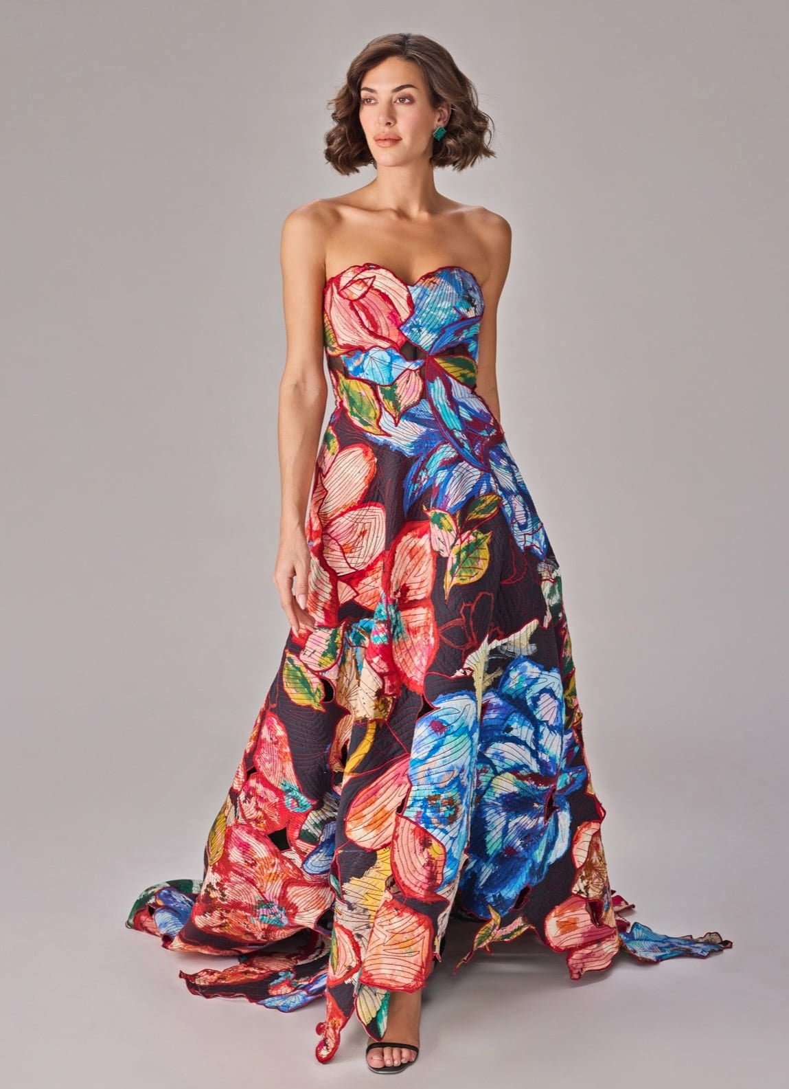 Multicolour Print Gown