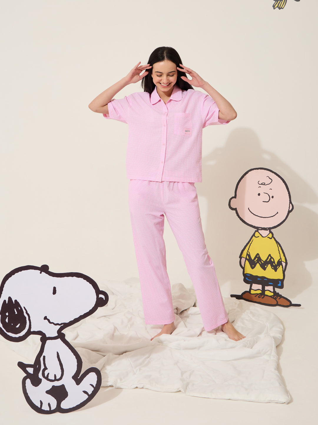 Snoopy Mini Checks Pyjama Set