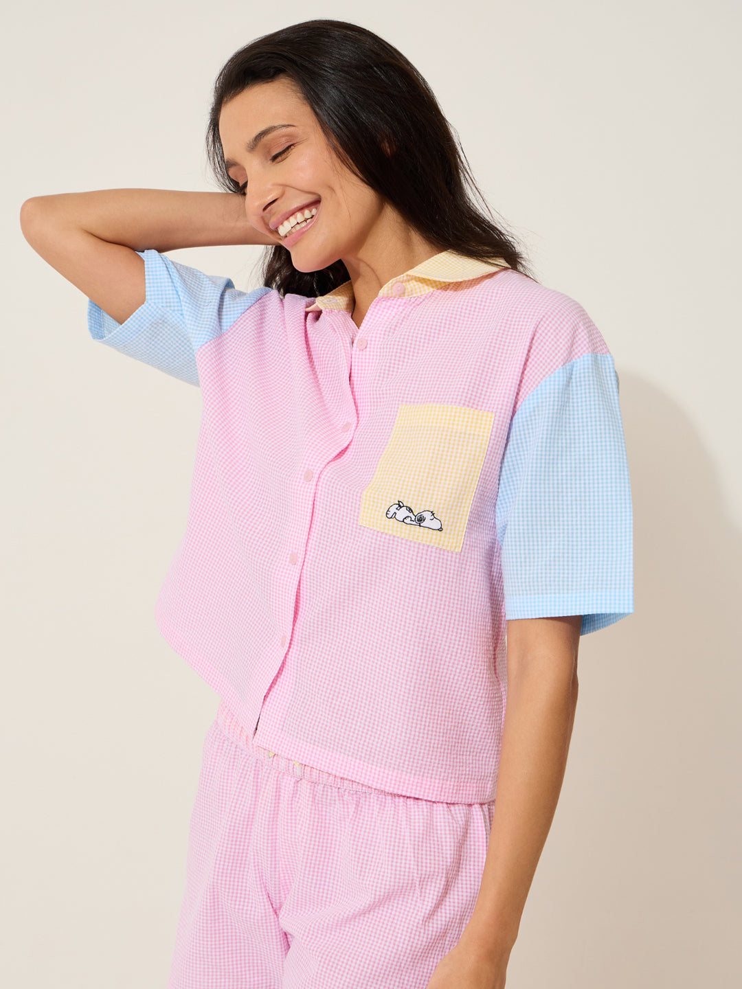 Snoopy Check Play Short Set