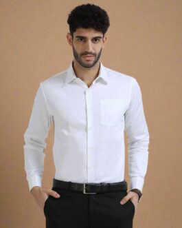 Cambridge Giza Cotton Shirt In Snow