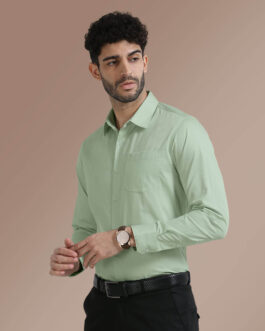 Cambridge Giza Cotton Shirt In Moss Green