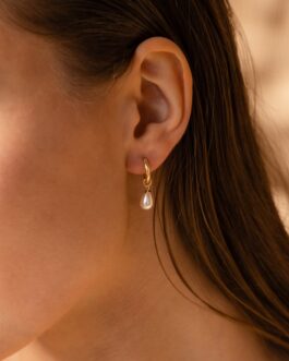Dainty Pearl Drop Huggies