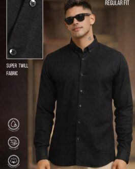 Super Twill Black Full Sleeve Shirt