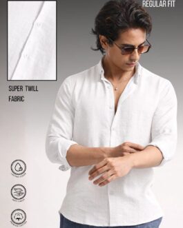 Super Twill White Full Sleeve Shirt